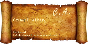 Czumpf Albin névjegykártya